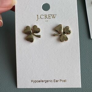 J. Crew Gold Clover Earrings
